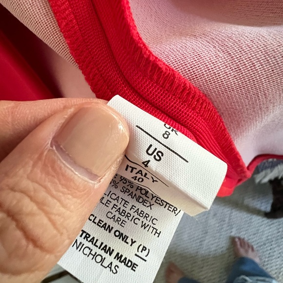 Nicholas for Intermix Deep V Red Fitted Dress w Slit Size 4 (EXCLUSIVE) - Picture 3 of 5